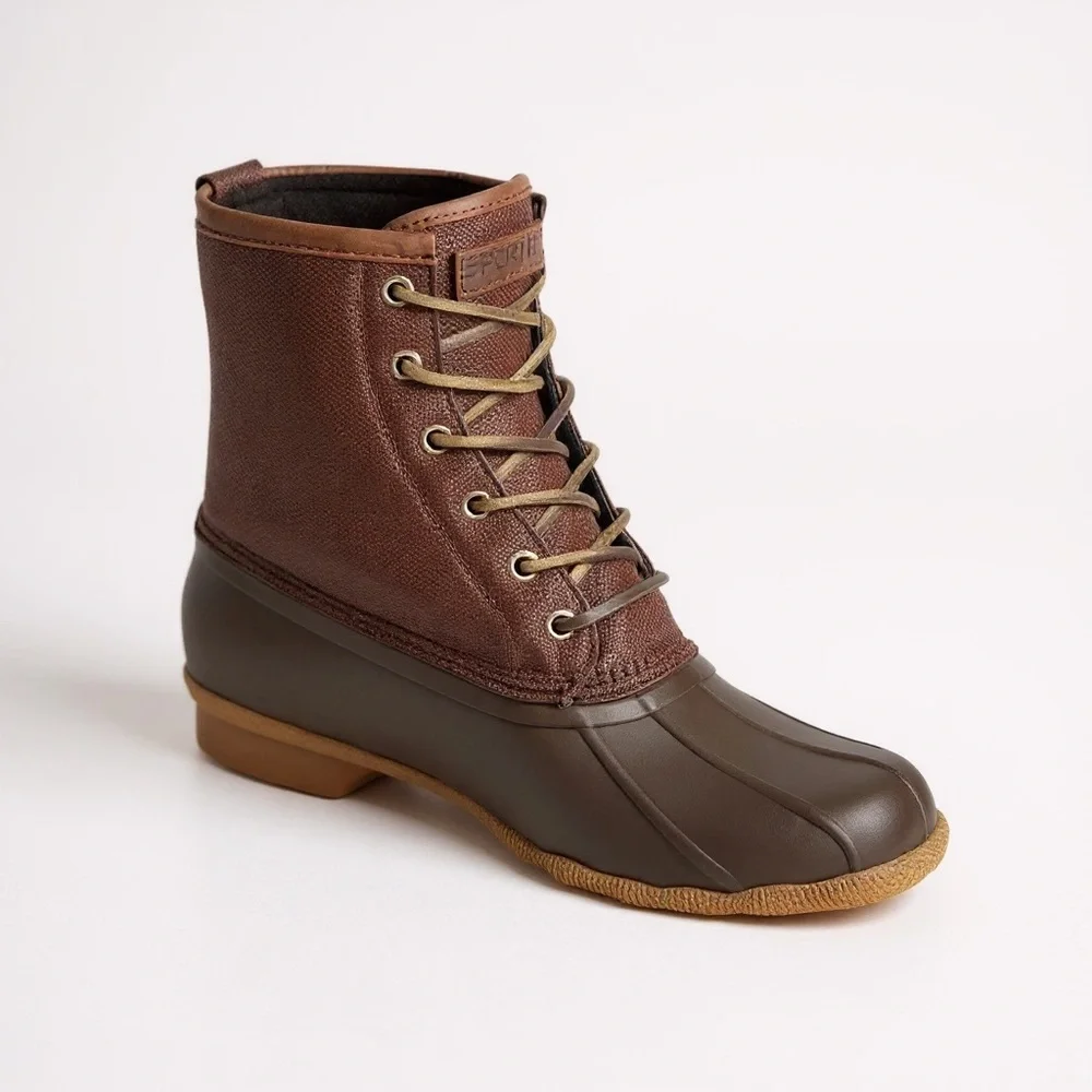 Sperry Men’s Saltwater Top Sider Duck Boots Brown NEW - Picture 3 of 12